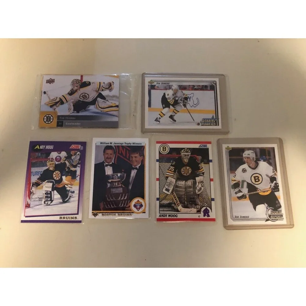 Boston Bruins Trading Cards Moog-Lemelin-Juneau-Thomas 6 cards'91-'93 NHL Ex. Co